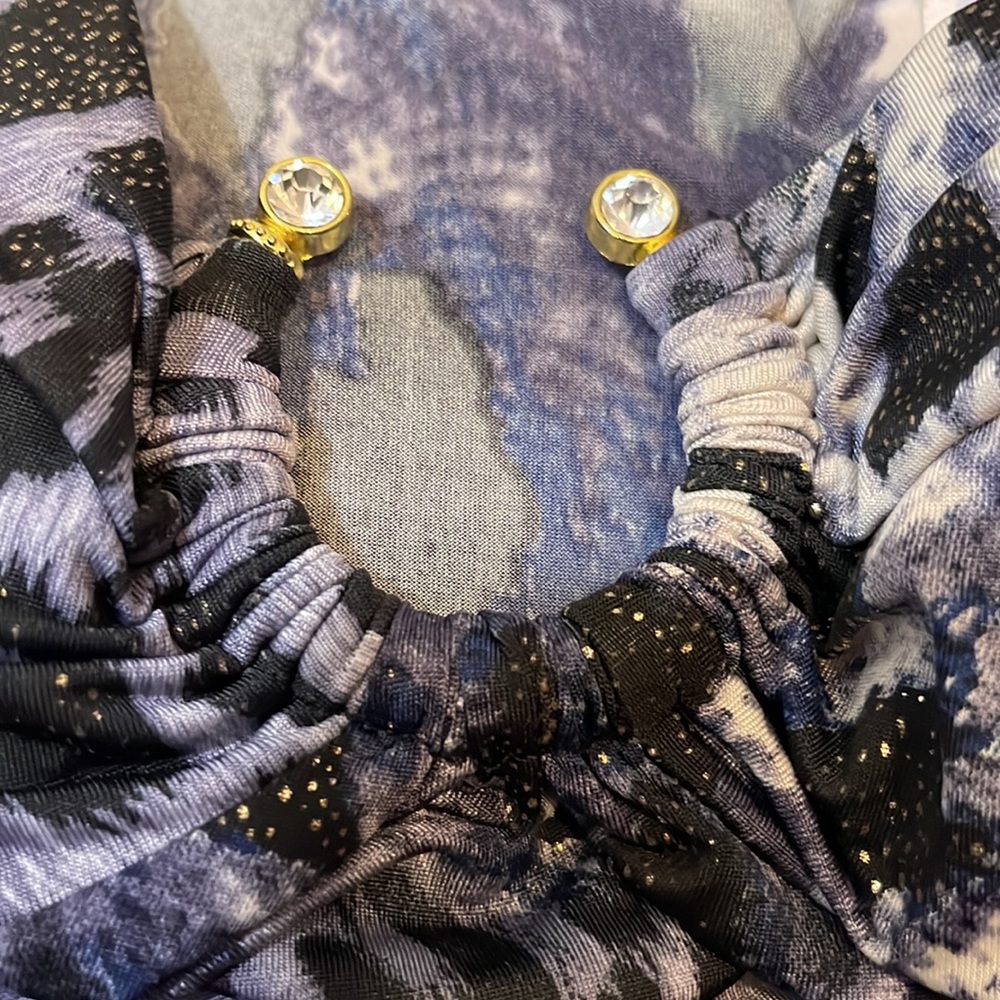 Navy Creme Black & Gold Strapless Leopard Top - Picture 9 of 9